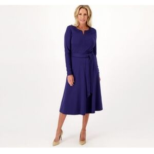 Girl with Curves Misses Zip Front Ponte Midi  Dress Size Medium NWT